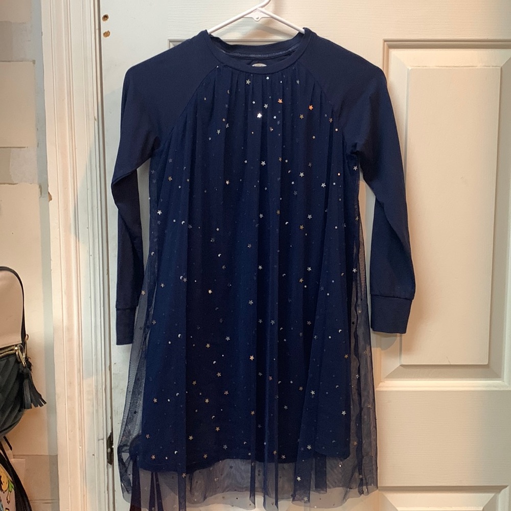 Navy blue dress with stars